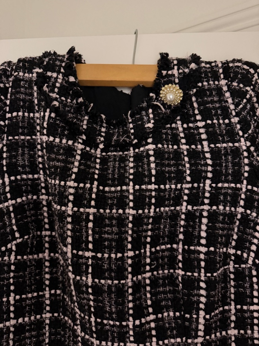 Brand new Harper Rose black and pink Tweed Mini Dress with Fringe Trim - Picture 2 of 4